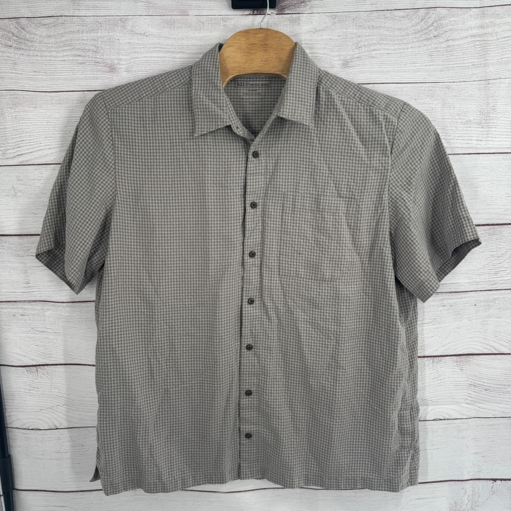 5.11 Tactical Series Shirt Mens XL Plaid Short Sleeve Snap Botton Conceal Pocket